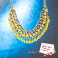 Ethnic Yellow Beads Stone Tassel Evening Dress Accessories Jewelry Necklace Gifts